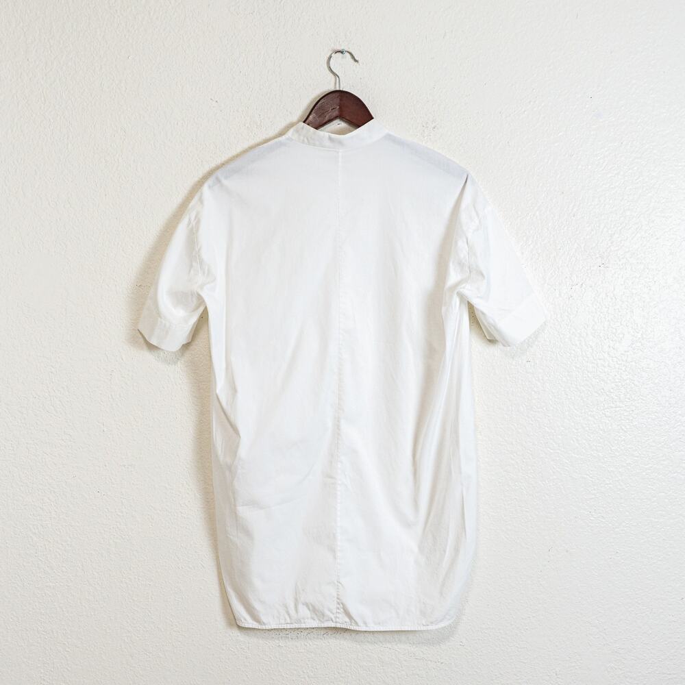Balenciaga Paris Band Collar Tunic Shirt Dress in White Cotton size 38 - Picture 9 of 11
